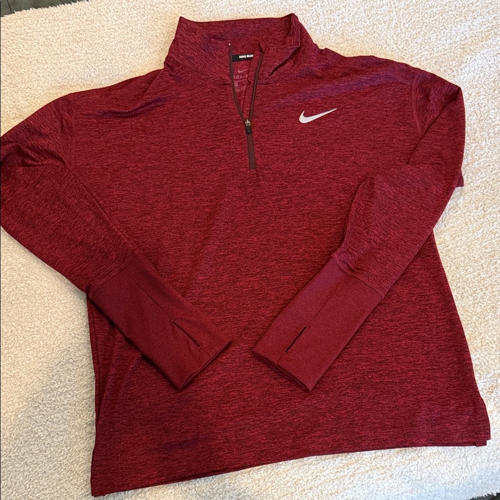 Nike Red Heather Dri-FIT Quarter-Zip Pullover